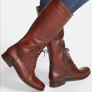 Frye Melissa Riding Lace Boot (Redwood) Size 7